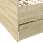2-in-1 slaapbank met lades in bewerkt hout levering bevat - Bedden & bedframes