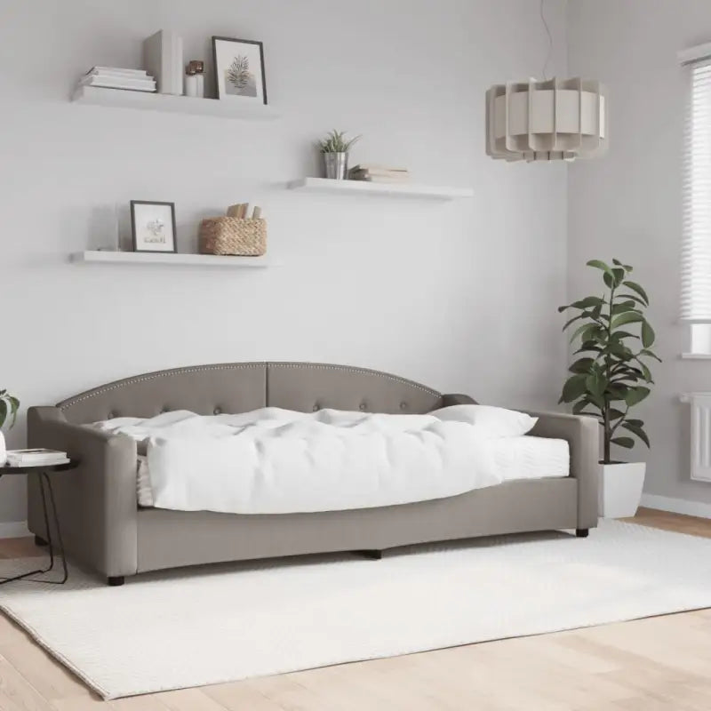 2-in-1 Slaapbank met Onderbouwbed voor Woonkamer en Slaapkamer - Taupe / 100 x 200 cm / met matras - Bedden & bedframes