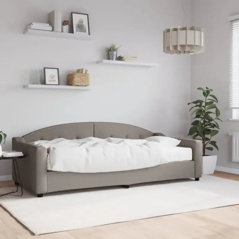 2-in-1 Slaapbank met Onderbouwbed voor Woonkamer en Slaapkamer - Taupe / 90 x 200 cm / met matras - Bedden & bedframes