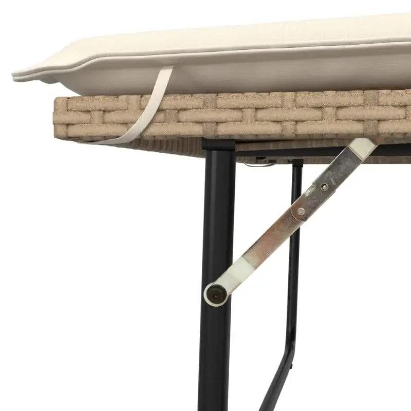 2-in-1 tuinbank van gepoedercoat staal en poly rattan met comfortabele zitervaring - Tuinbanken