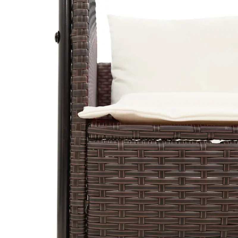 2-persoons ligbed van poly rattan met wasbare hoes voor buitenplezier - Ligstoelen