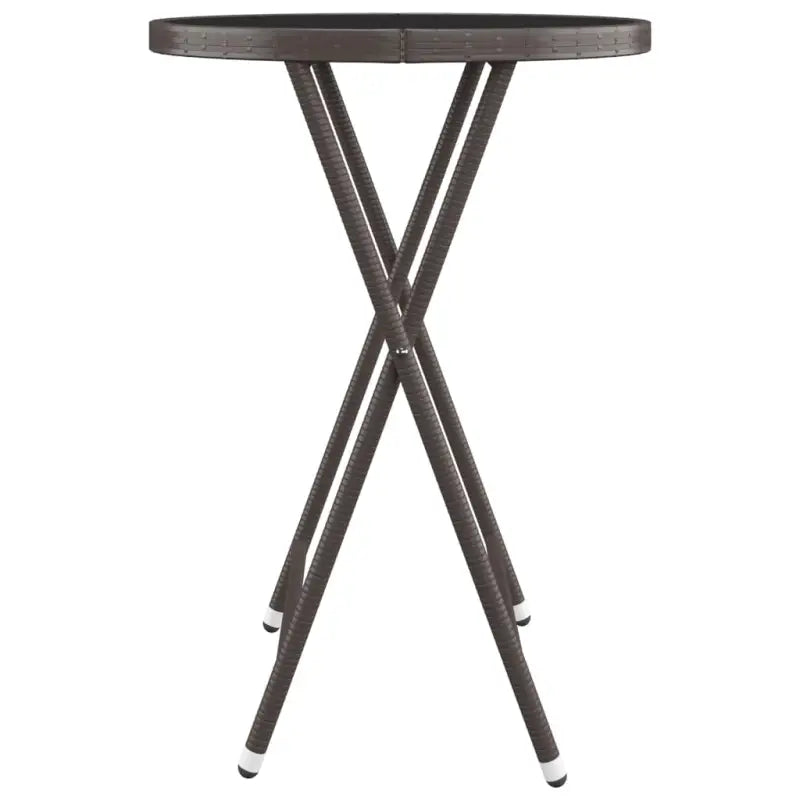 3-delige tuinbistroset met poly rattan en gehard glas voor buitenruimte - Tuinsets