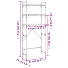3-laags opbergrek van bewerkt hout met metalen frame en verstelbare poten - Accessoires voor wasmachines & drogers