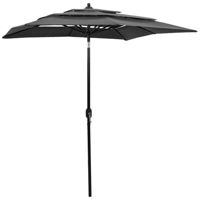 3-Laagse parasol met gepoedercoat aluminium paal voor tuin en terras - Antraciet / 2 x 2 m / 1 - Parasols