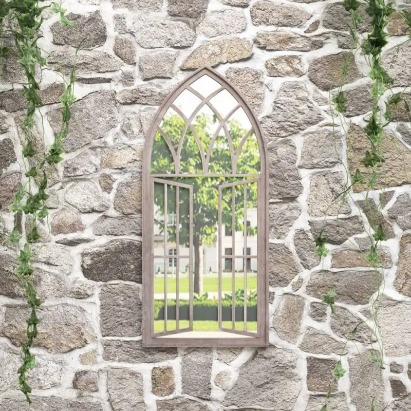 Antieke Buiten Spiegel van Roestig Ijzer - Zand / 100 x 45 cm / 1 - Spiegels