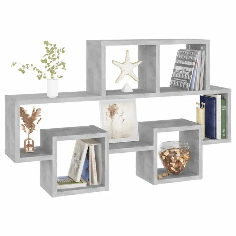 Auto vorm wandplank van bewerkt hout voor een centraal hoofdstuk - Betongrijs / 1 - Wandplanken
