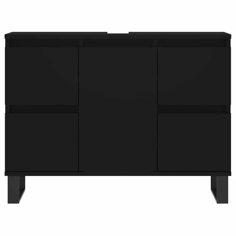 Badkamerkaptafel met ijzeren poten van bewerkt hout voor opbergruimte - Badkamerkaptafels