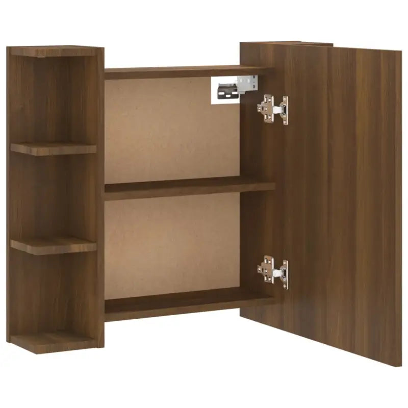 Badkamerkaptafel met LED en bewerkt hout voor een nette make-up opbergplek - Badkamerkaptafels