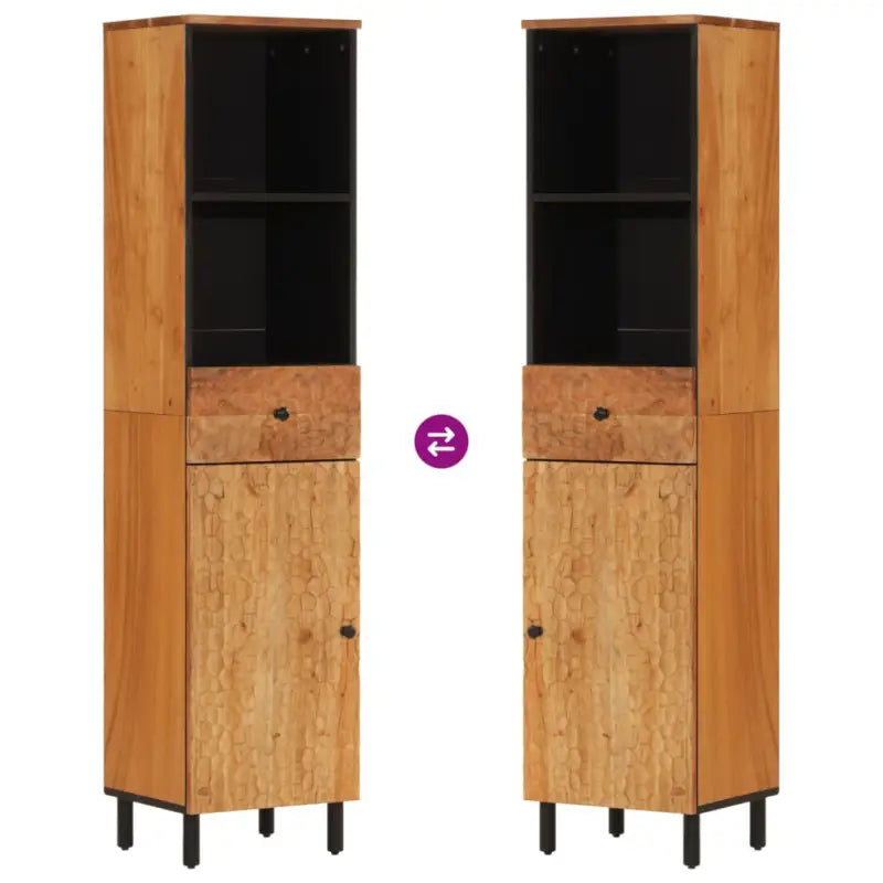 Badkamerkaptafel van massief acaciahout met veel opbergruimte - Badkamerkaptafels