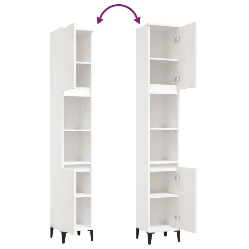 Badkamerkaptafels met metalen poten van bewerkt hout voor opbergruimte - Badkamerkaptafels