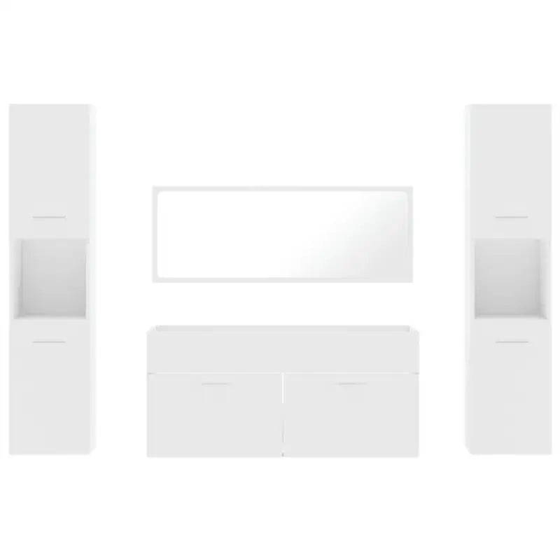 Badkamermeubelset met bewerkt hout en minimalistische spiegel - Badkamermeubelsets