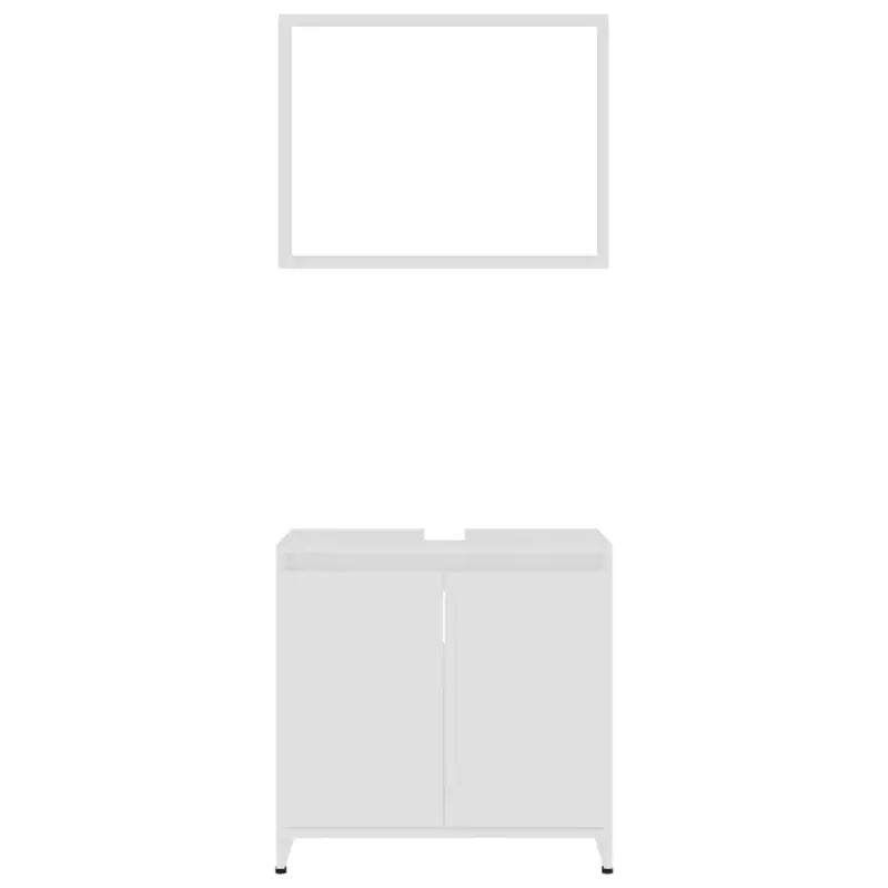 Badkamermeubelset met bewerkt hout en opbergruimte met hoge en medium kast - Badkamermeubelsets