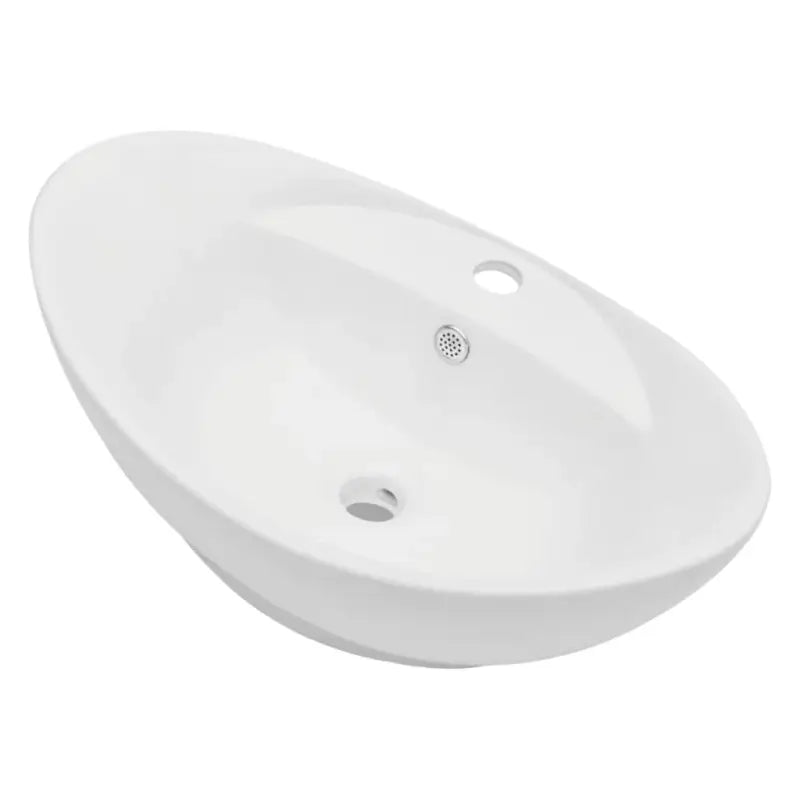 Badkamermeubelset met ovale keramische wastafel en praktische afmetingen - Badkamermeubelsets