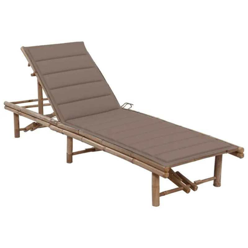 Bamboe loungeset voor ontspannen tuinmomenten - Taupe / 1 - Ligstoelen