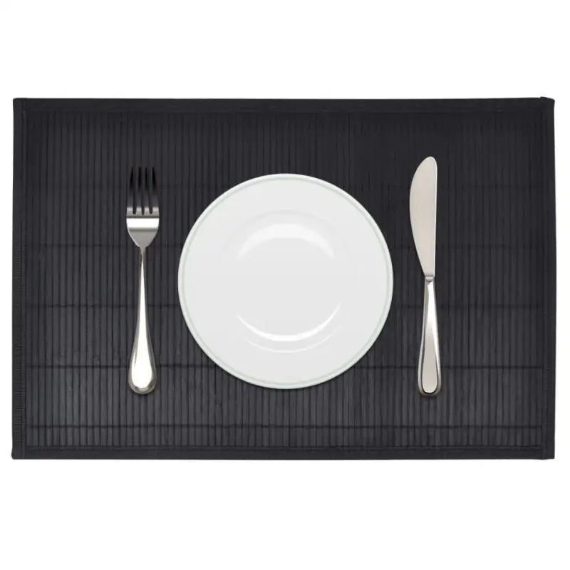 Bamboe placemats handgemaakt met levering bevat voor een natuurlijke tafelstijl - Zwart / 1 - Placemats