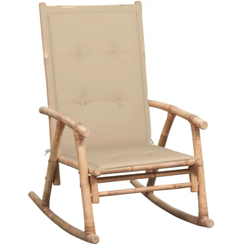 Bamboe schommelstoel voor tuin of terras met elastische band en sets touwtjes - Beige / 120 x 50 x 4 cm / 1