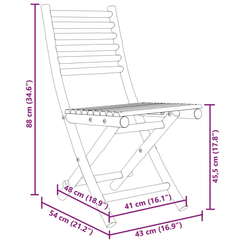 Bamboe Tuinset met Inklapbare Tuintafel en Tuinstoel - Tuinsets