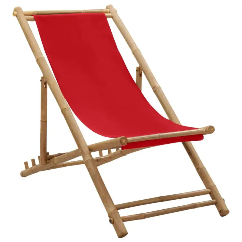 Bamboe tuinstoel voor tuin strand of camping - Rood / 1 - Tuinstoelen