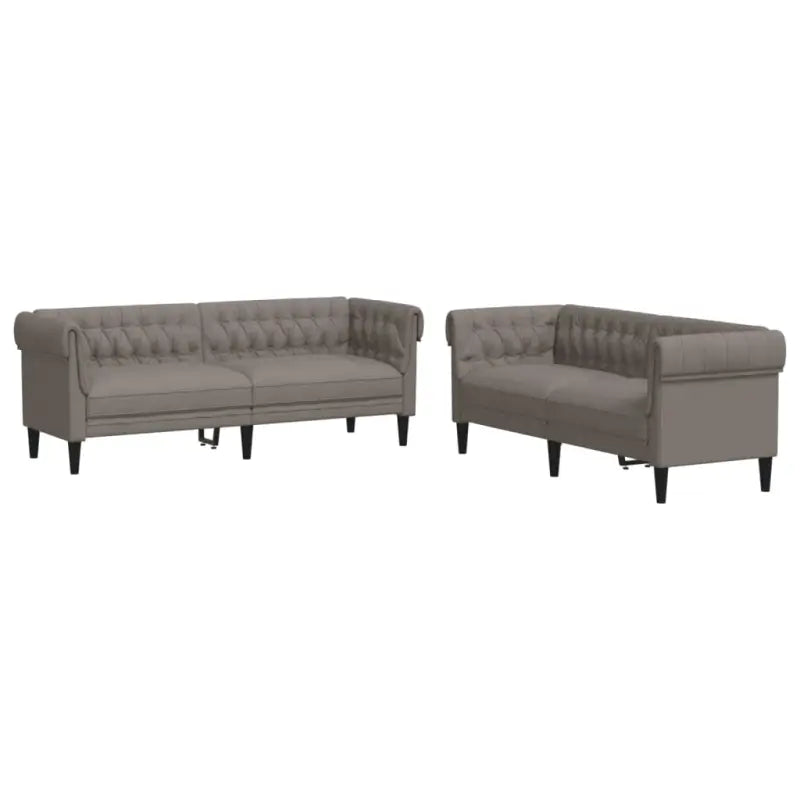 Banken loungeset met comfortabele breedte zitting en hoogte armleuning - Taupe / 2-zits + 3-zits - Banken