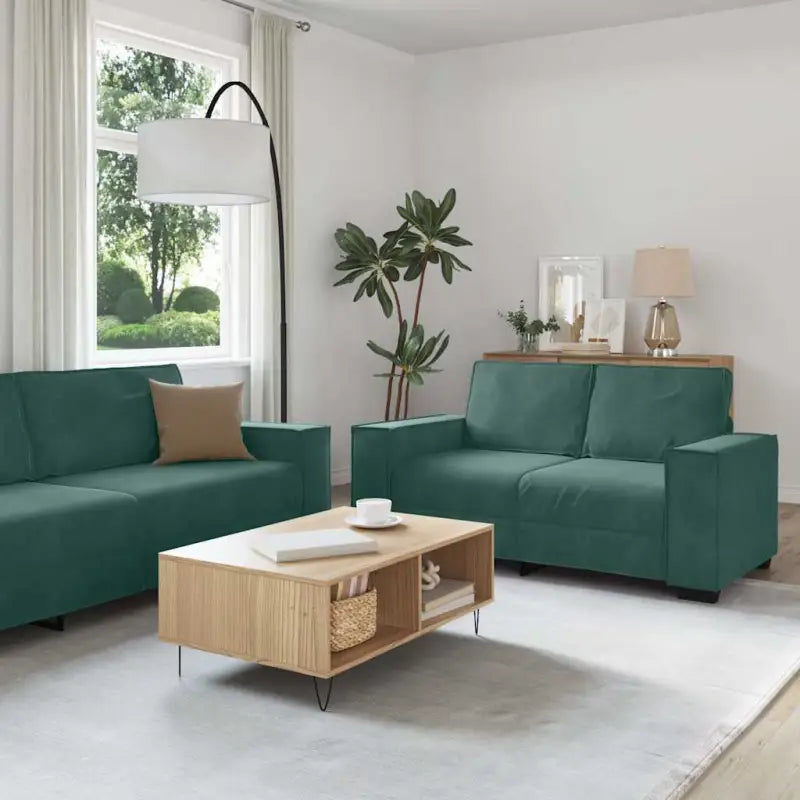 Banken loungeset met compacte totale afmetingen en comfortabele zitbreedte - Donkergroen - Banken
