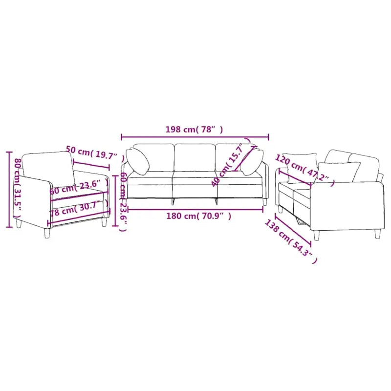 Banken loungeset met duurzame stof en comfortabele vulling - Banken