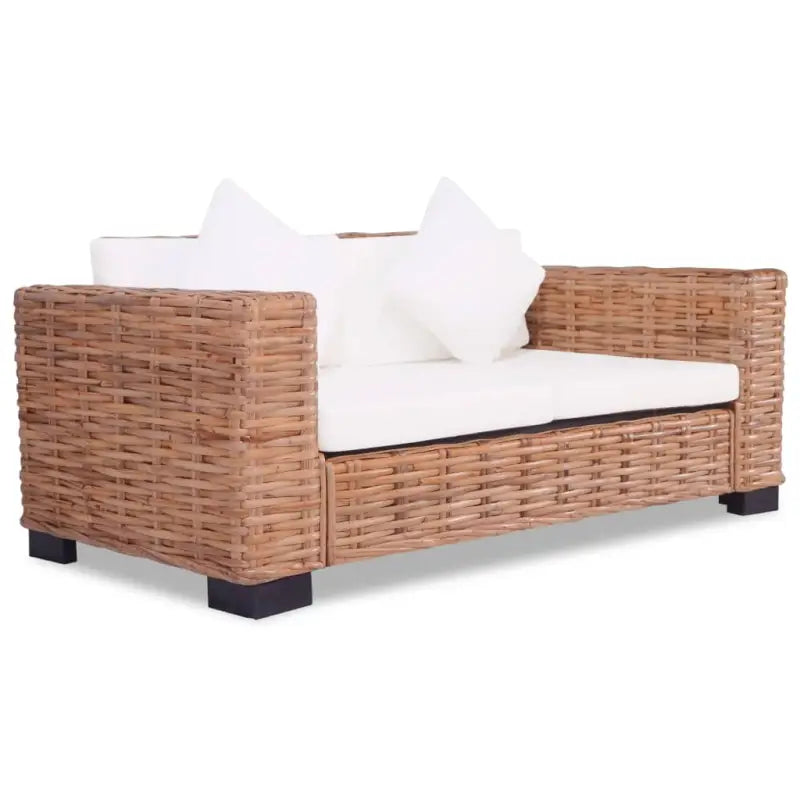Banken set met natuurlijk rattan levering bevat ruime breedte zitting - 2-zits + 3-zits - Banken