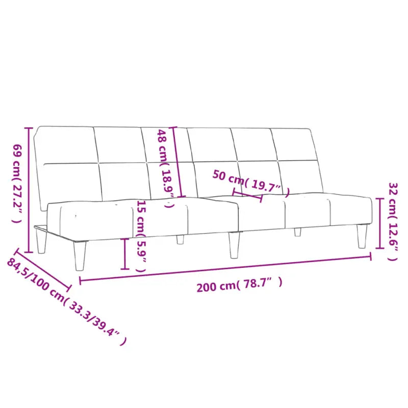 Banken slaapbank met comfortabele zitplaats en hoogte rugleuning - Banken