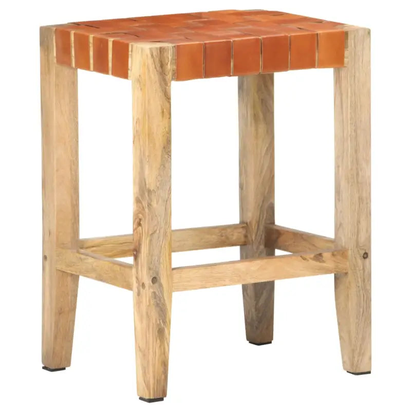 Barkrukken van echt leer en massief mangohout voor een stijlvol interieur - Barkrukken