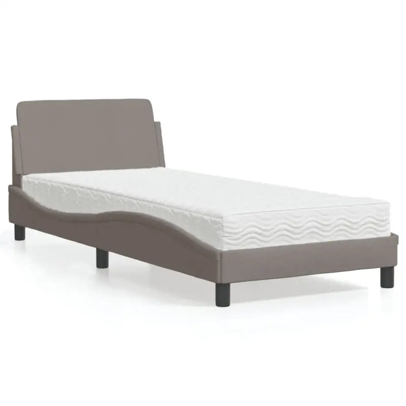 Bed met multiplex lattenbodem en 22D PU-schuim matras voor optimale slaap - Taupe / 90 x 200 cm - Bedden & bedframes