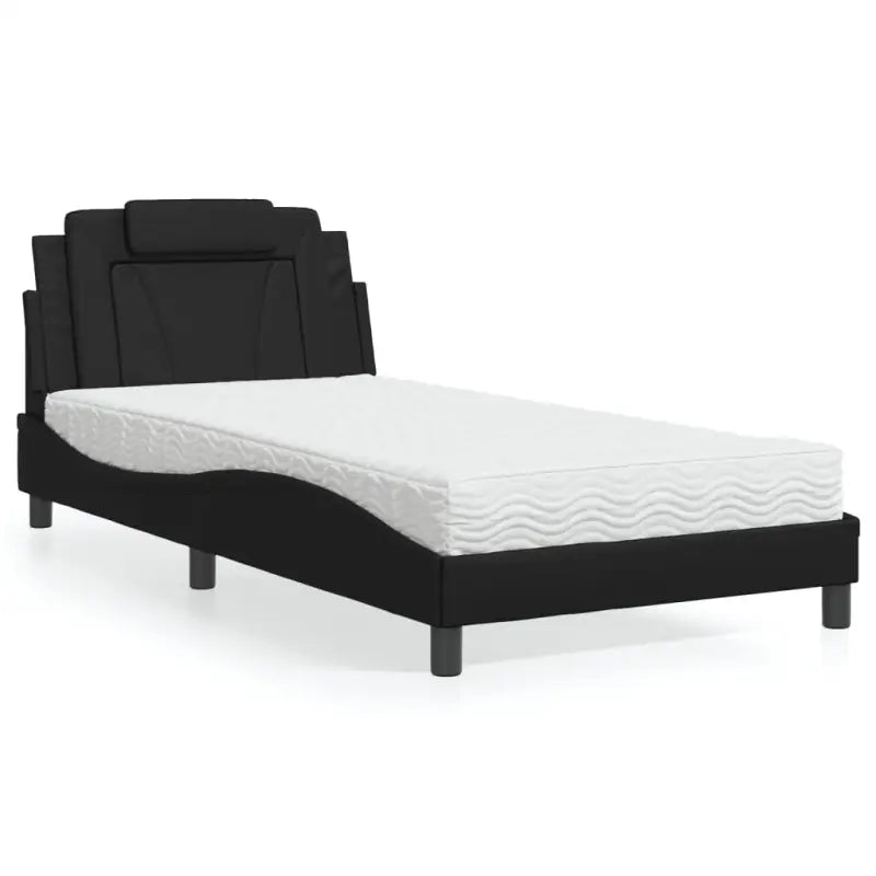 Bed met multiplex lattenbodem en 22d pu-schuim voor optimaal comfort - Zwart / 100 x 200 cm - Bedden & bedframes