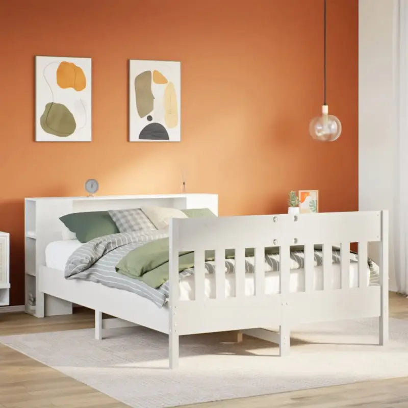 Bedden en bedframes met massief grenenhout en optimale totale afmetingen - Wit / 120 x 190 cm - Bedden & bedframes