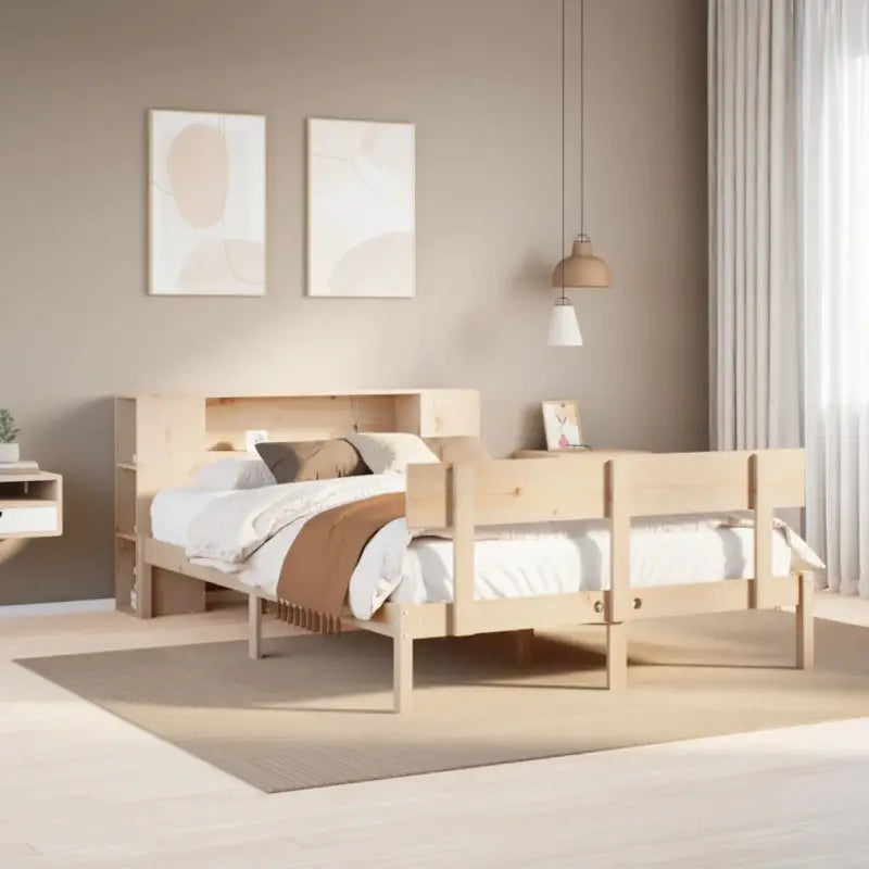 Bedden en bedframes met massief grenenhout en optimale totale afmetingen - Naturel / 140 x 200 cm - Bedden & bedframes
