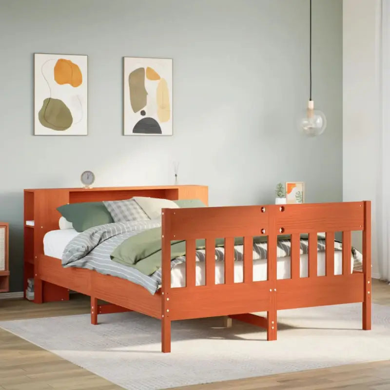 Bedden en bedframes met massief grenenhout en optimale totale afmetingen - Wasbruin / 140 x 190 cm - Bedden & bedframes