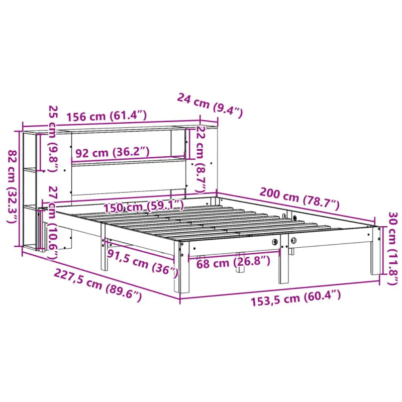 Bedden met massief grenenhout en optimale totale afmetingen - Bedden & bedframes