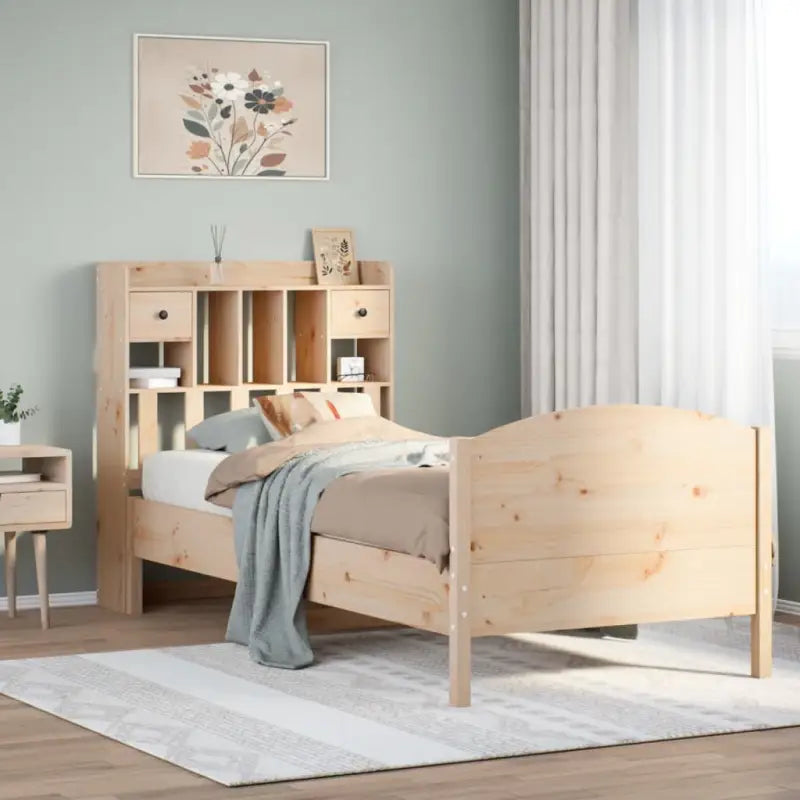 Bedden met massief grenenhout en ruime totale afmetingen - Naturel / 75 x 190 cm - Bedden & bedframes