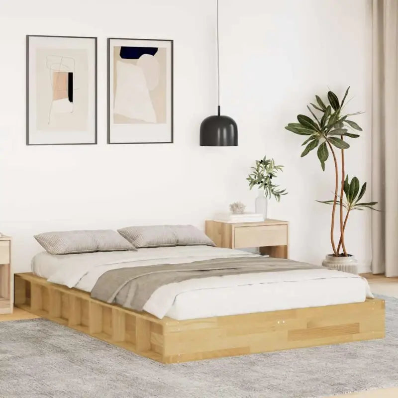 Bedframe in massief eikenhout voor een sterke en duurzame slaapkamer - 120 x 190 cm - Bedden & bedframes