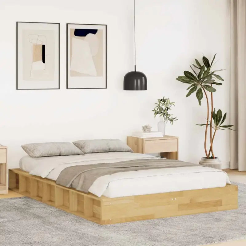Bedframe in massief eikenhout voor een sterke en duurzame slaapkamer - 120 x 200 cm - Bedden & bedframes