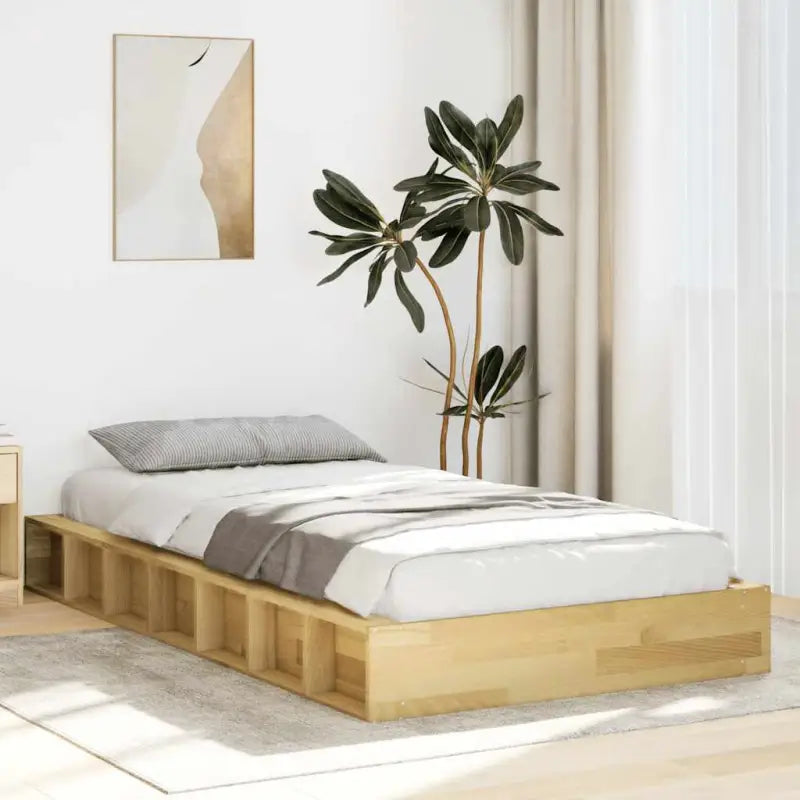 Bedframe in massief eikenhout voor een sterke en duurzame slaapkamer - 90 x 190 cm - Bedden & bedframes