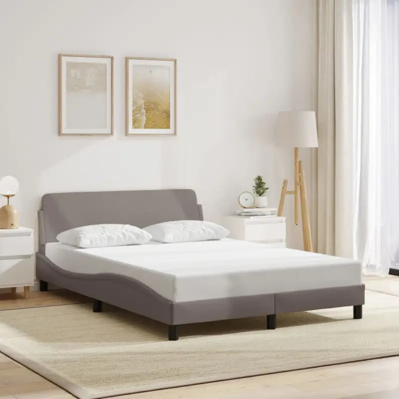 Bedframe met hoofdeinde en multiplex lattenbodem voor goede nachtrust - Taupe / 140 x 200 cm - Bedden & bedframes