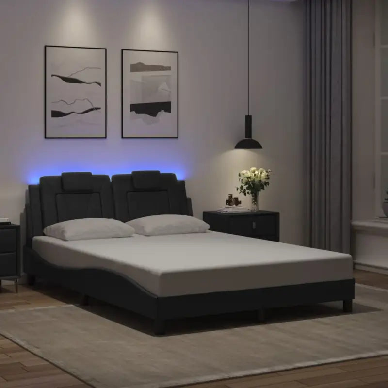 Bedframe met LED-verlichting en multiplex lattenbodem voor comfort - Zwart / 120 x 200 cm - Bedden & bedframes