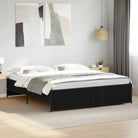 Bedframe met metalen poten en multiplex lattenbodem in grijs sonoma eiken - Zwart / 200 x 200 cm - Bedden & bedframes
