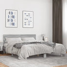 Bedframe met metalen poten en multiplex lattenbodem van bewerkt hout - Grijs sonoma / 180 x 200 cm - Bedden & bedframes