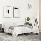 Bedframe met multiplex lattenbodem van bewerkt hout voor stevige slaap - Gerookt eiken / 150 x 200 cm - Bedden &