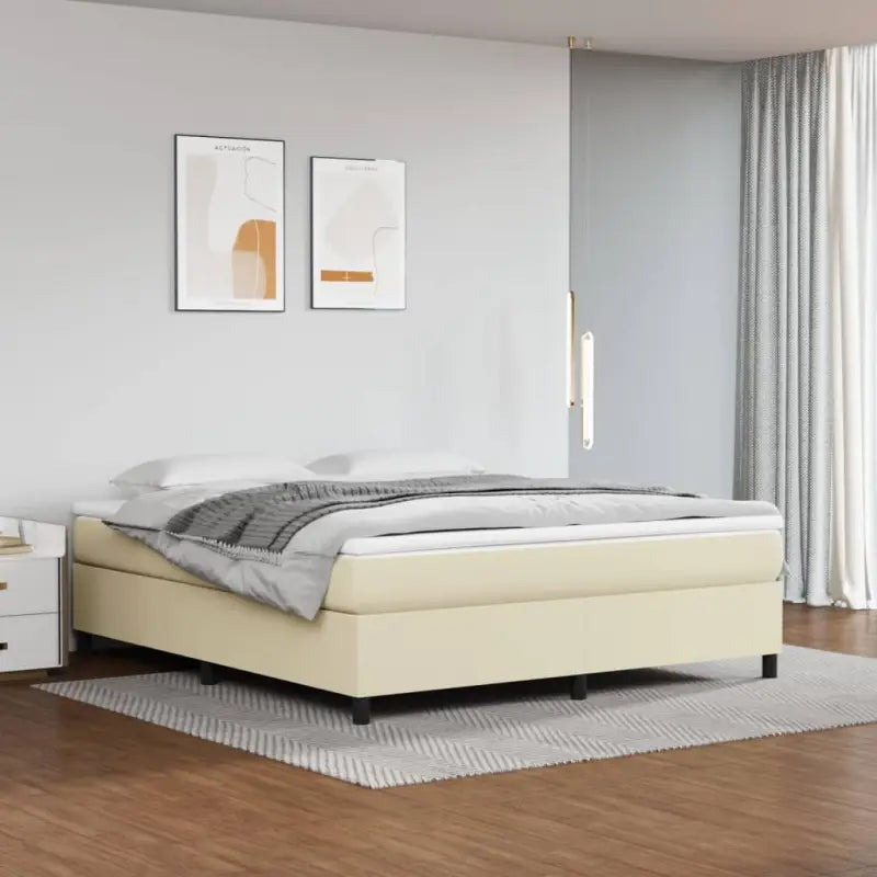 Bedframe met multiplex lattenbodem voor een comfortabele slaapervaring - Crème / 180 x 200 cm / 35 cm - Bedden &