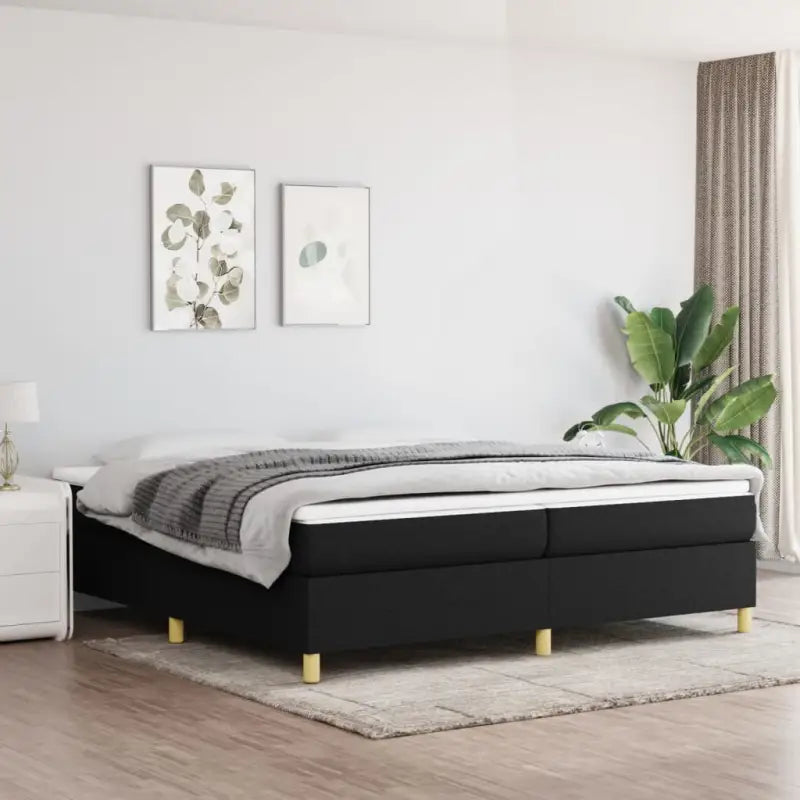 Bedframe met multiplex lattenbodem voor een comfortabele nachtrust - Zwart / 200 x 200 cm / 35 cm - Bedden & bedframes