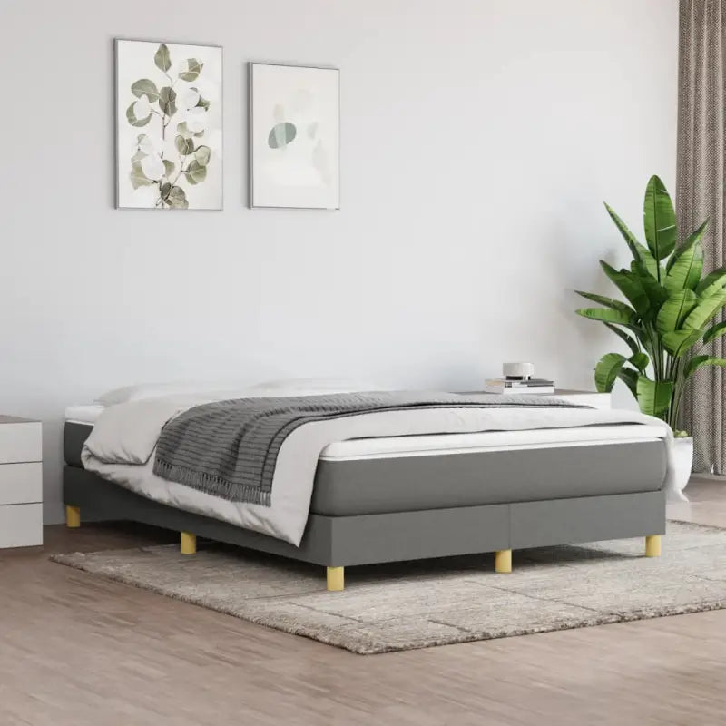 Bedframe met multiplex lattenbodem voor een comfortabele nachtrust - Donkergrijs / 140 x 190 cm / 25 cm - Bedden &