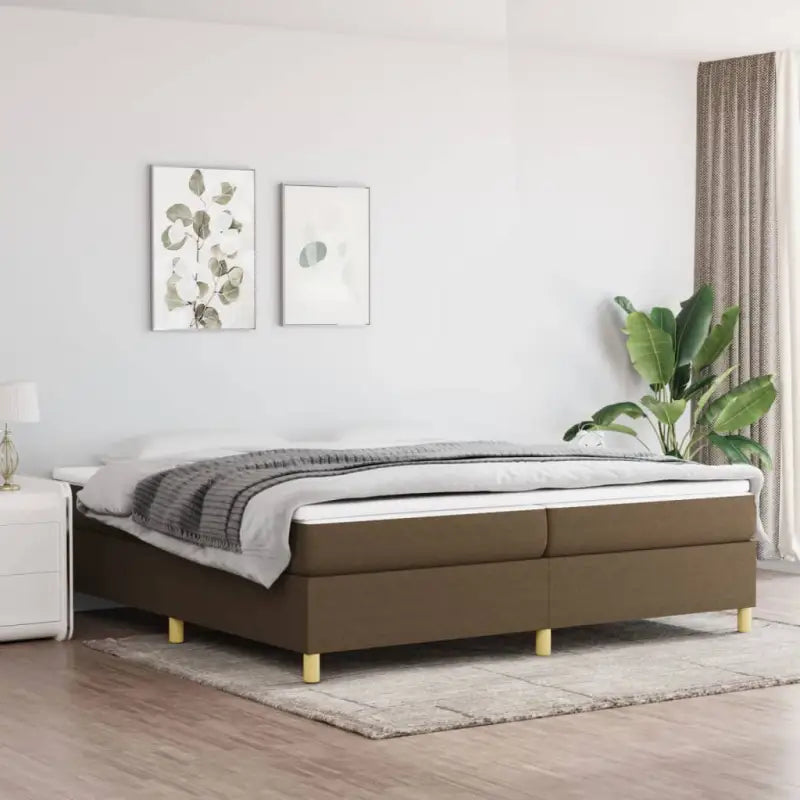 Bedframe met multiplex lattenbodem voor een comfortabele nachtrust - Donkerbruin / 200 x 200 cm / 35 cm - Bedden &
