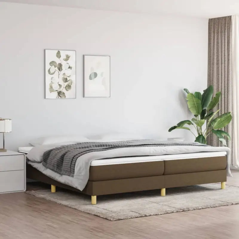 Bedframe met multiplex lattenbodem voor een comfortabele nachtrust - Donkerbruin / 200 x 200 cm / 25 cm - Bedden &