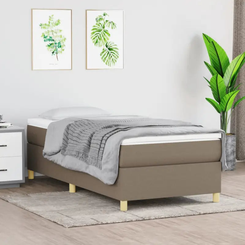 Bedframe met multiplex lattenbodem voor een comfortabele nachtrust - Taupe / 80 x 200 cm / 35 cm - Bedden & bedframes