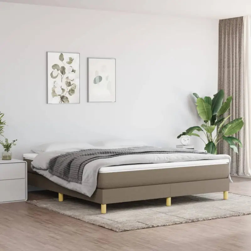 Bedframe met multiplex lattenbodem voor een comfortabele nachtrust - Taupe / 160 x 200 cm / 25 cm - Bedden & bedframes